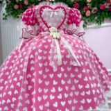 Vestido Junino Infantil Marie Ursinho do Sertão Pink