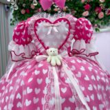 Vestido Junino Infantil Marie Ursinho do Sertão Pink