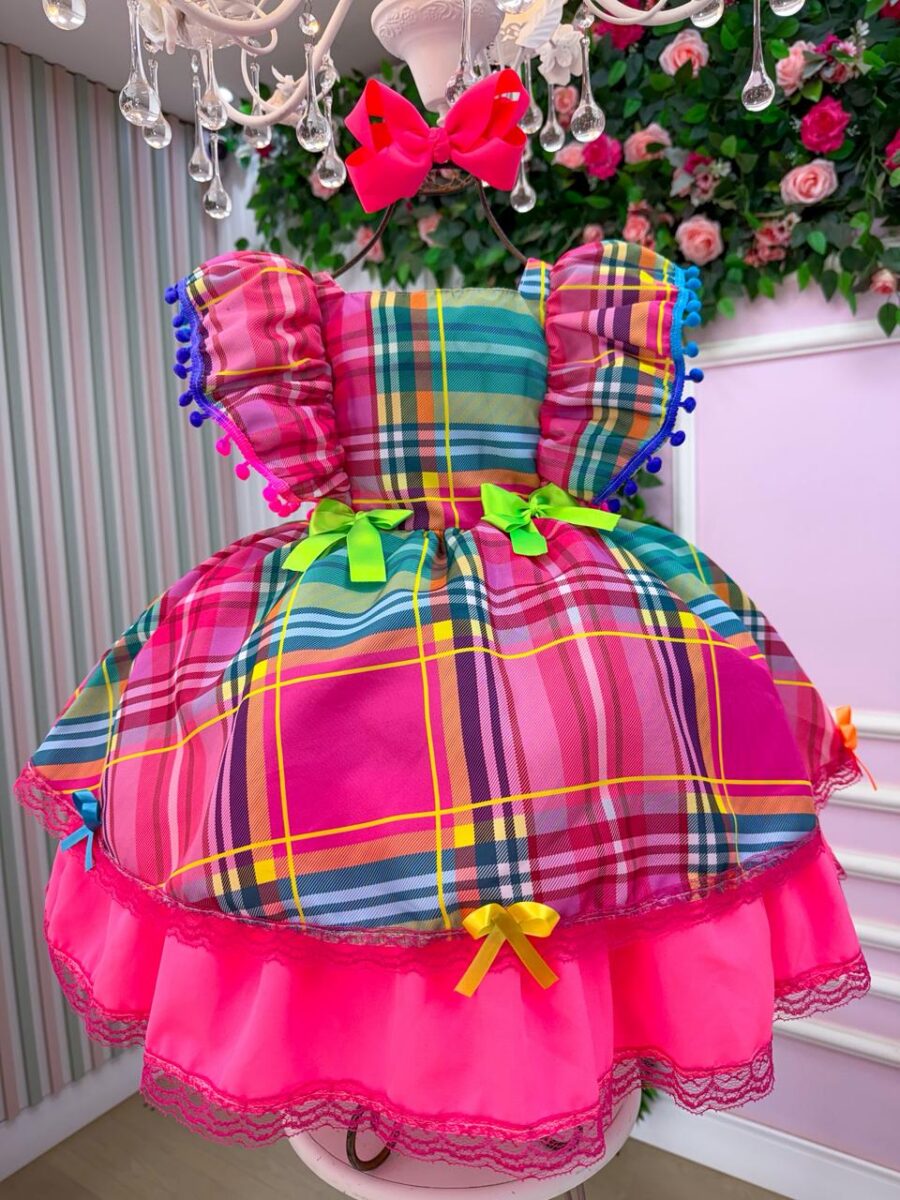Vestido Junino Infantil Banana Club Quermesse do Encanto