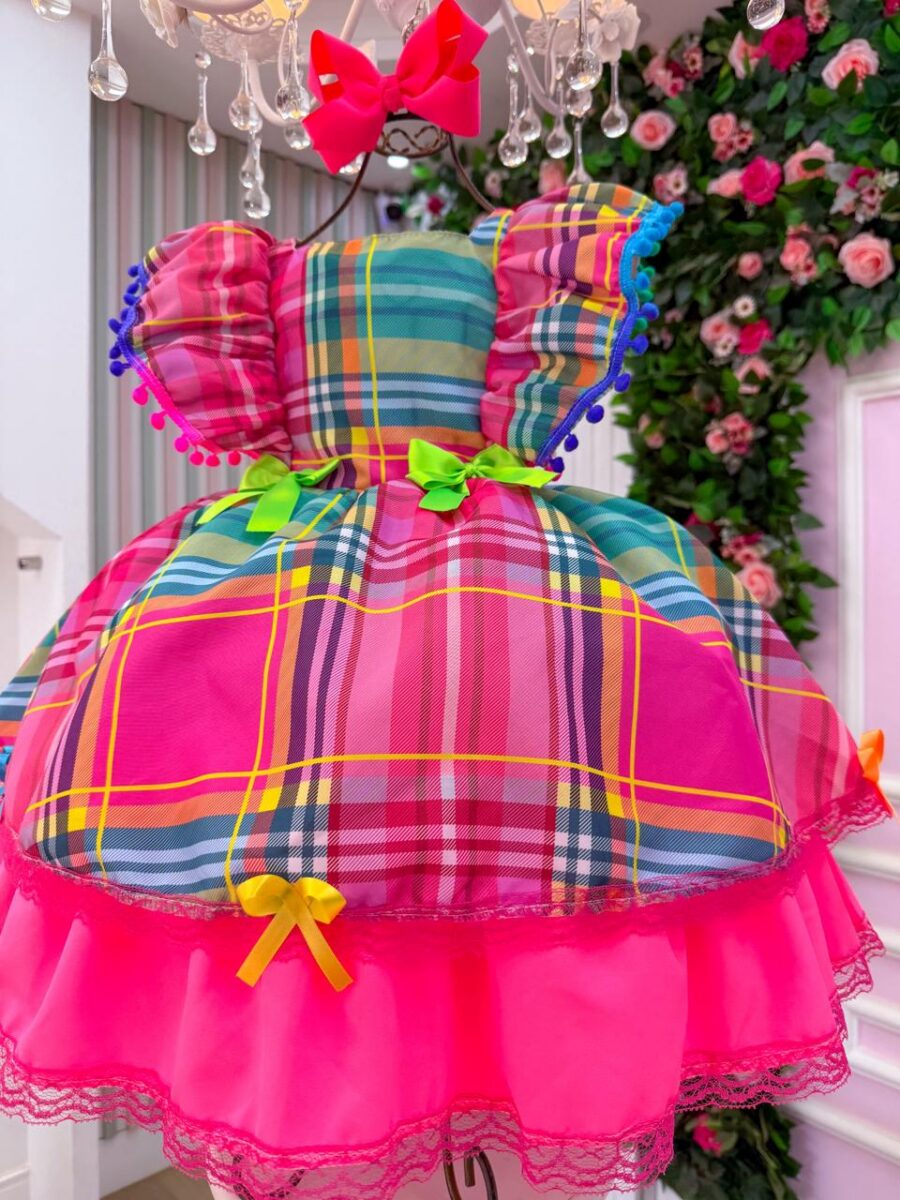 Vestido Junino Infantil Banana Club Quermesse do Encanto