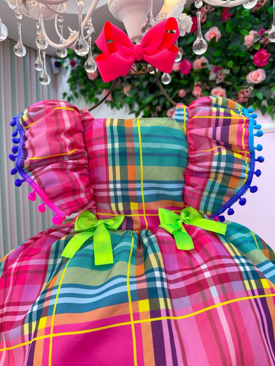 Vestido Junino Infantil Banana Club Quermesse do Encanto