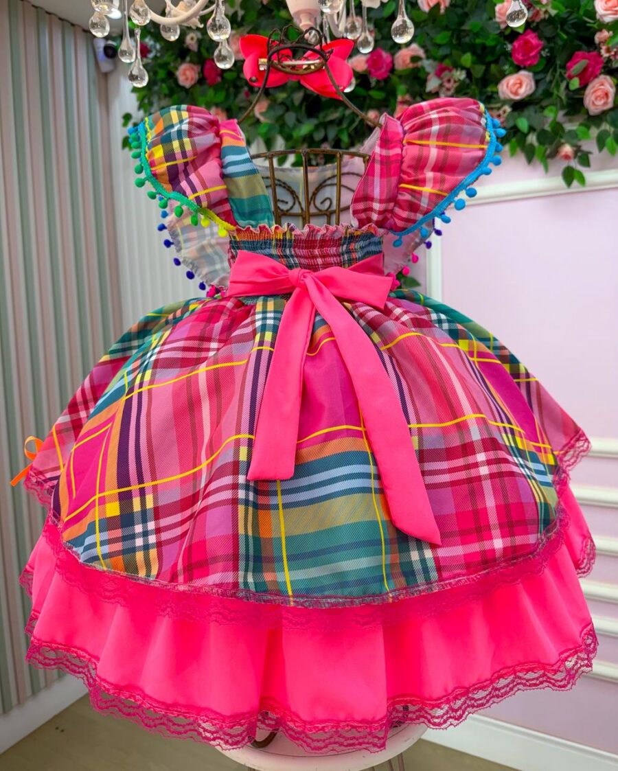 Vestido Junino Infantil Banana Club Quermesse do Encanto