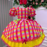 Vestido Junino Infantil Banana Club Quermesse Feliz Rosa