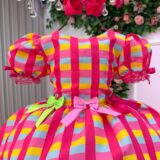 Vestido Junino Infantil Banana Club Quermesse Feliz Rosa