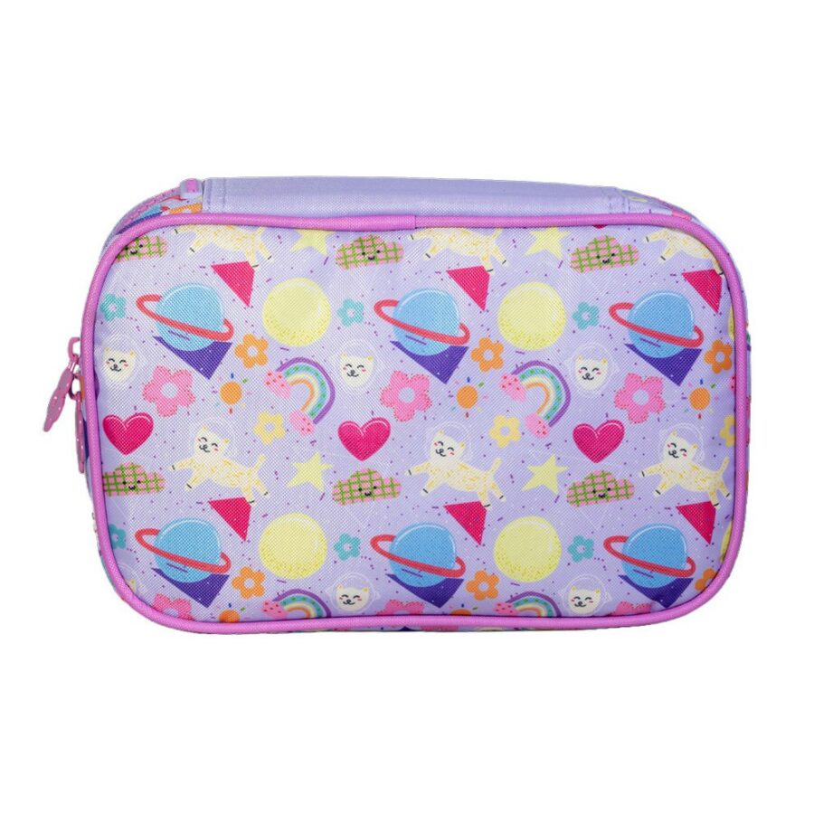 Estojo Box Tween Cosmic Cat On My Way Lilás