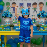 Fantasia Infantil Menino Gato PJ Masks com Máscara