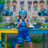Fantasia Infantil Menino Gato PJ Masks com Máscara