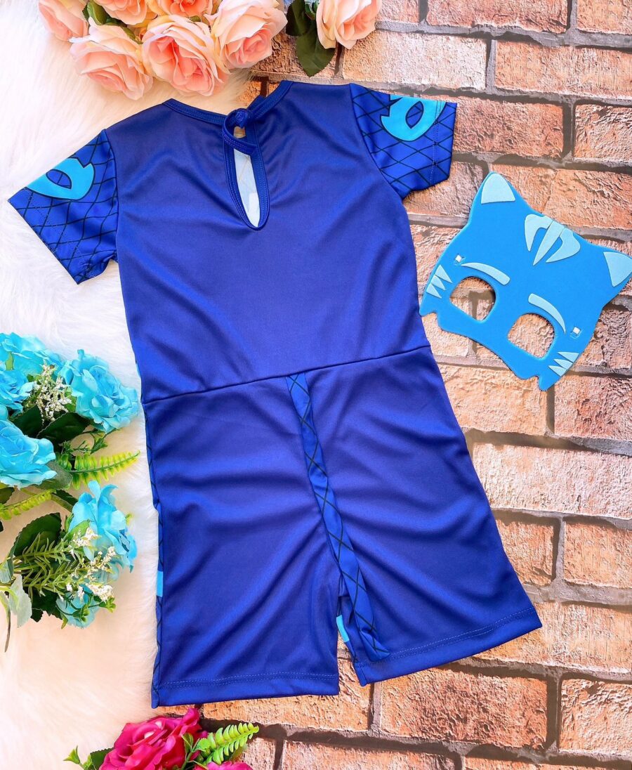 Fantasia Infantil Menino Gato PJ Masks com Máscara