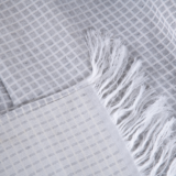Manta para Sofá Grid Jacquard com Franja 2,10 x 1,35 m