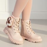 Bota Coturno Infantil Nilqi Mimosa Rosê Animal Print