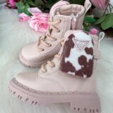 Bota Coturno Infantil Nilqi Mimosa Rosê Animal Print