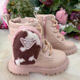 Bota Coturno Infantil Nilqi Mimosa Rosê Animal Print