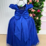 Vestido Longo Infantil Heloísa Marie Tule Glitter e Pérolas