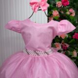 Vestido Longo Infantil Heloísa Marie Tule Glitter e Pérolas