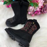Bota Texana Infantil Masculina Nilqi Country Preta