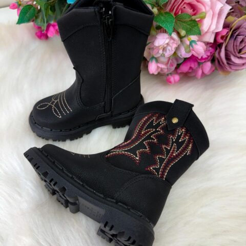 Bota Texana Infantil Masculina Nilqi Country Preta