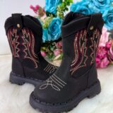 Bota Texana Infantil Masculina Nilqi Country Preta