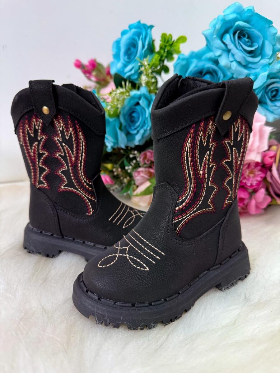 Bota Texana Infantil Masculina Nilqi Country Preta