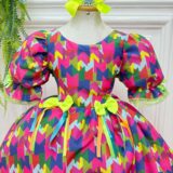 Vestido Junino Infantil Arraiá Caipira Bandeirinhas