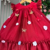 Vestido Bebê Jardim das Borboletas Baby Liz Vila Lele Saiote