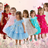 Vestido Bebê Jardim das Borboletas Baby Liz Vila Lele Saiote