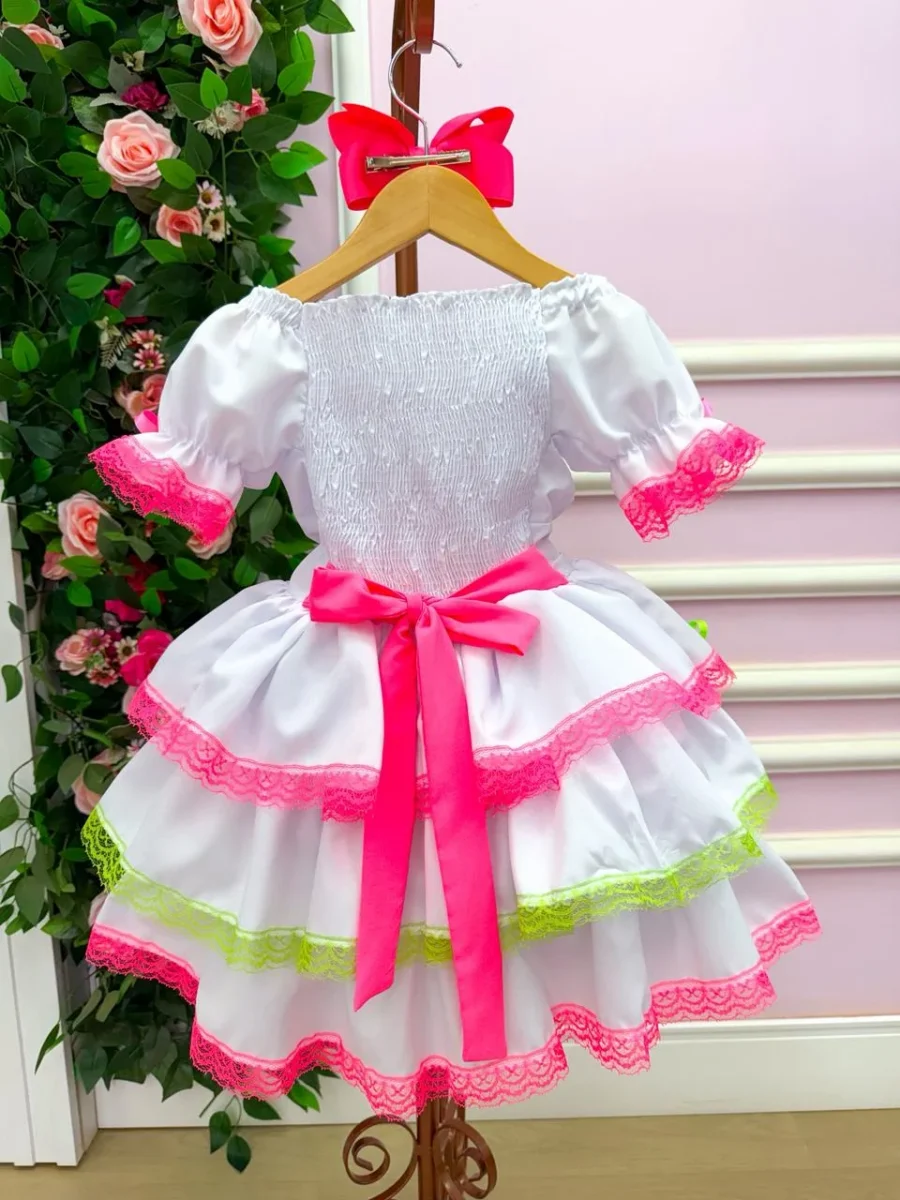 Vestido Junino Infantil Banana Club Noivinha 4 Modelos