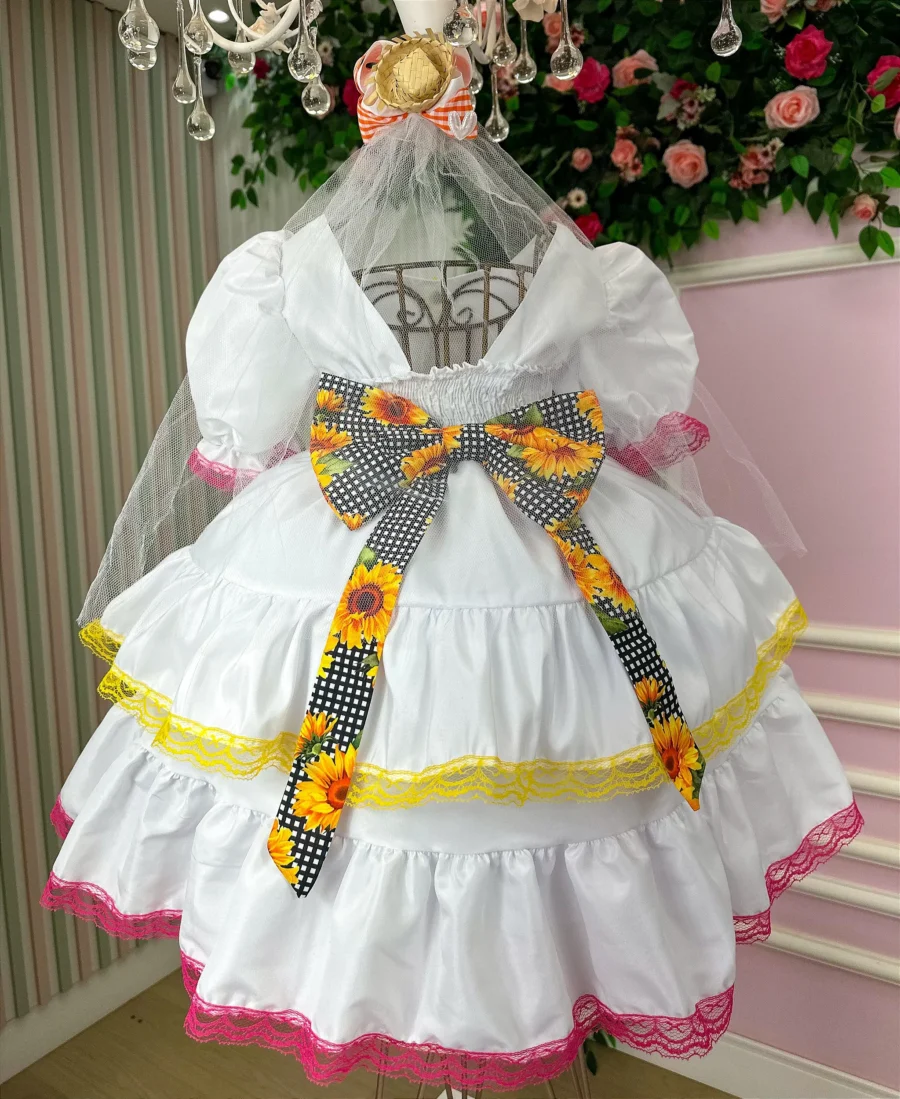 Vestido Junino Infantil Banana Club Noivinha 4 Modelos