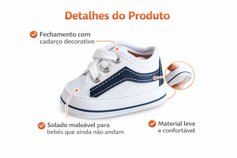 Tênis de Bebê Starzinho Listra com Velcro Bebezinho da Mamãe