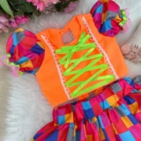 Conjunto Junino Infantil Banana Club Manu Neon