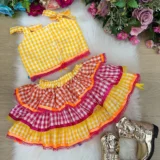 Conjunto Junino Infantil Banana Club Sofia Xadrez