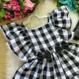 Vestido Infantil Banana Club Aline Xadrez Gola Reta