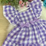 Vestido Infantil Banana Club Aline Xadrez Gola Reta