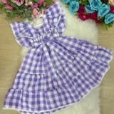 Vestido Infantil Banana Club Aline Xadrez Gola Reta