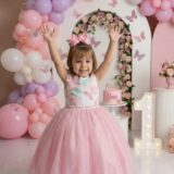 Vestido Infantil Marie Juliana Jardim Encantado Rosa