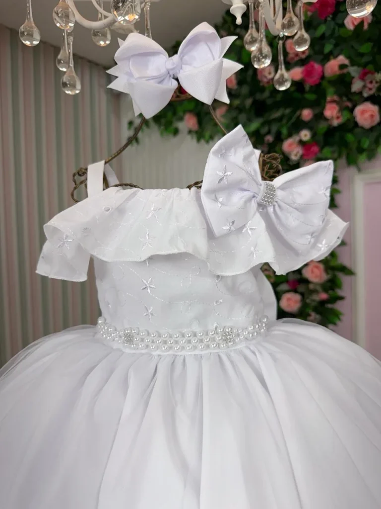 Vestido Infantil Bella Child Martina Lese Tule Cinto Pérolas