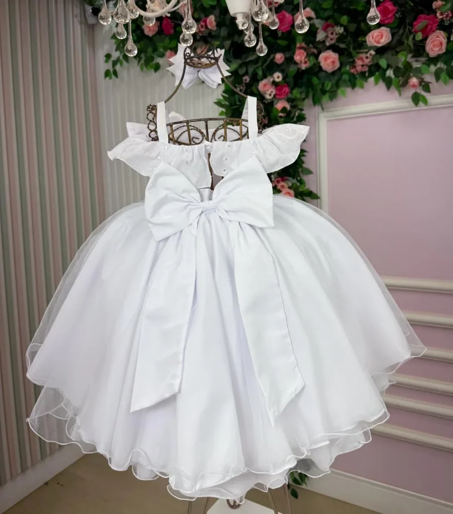 Vestido Infantil Bella Child Martina Lese Tule Cinto Pérolas
