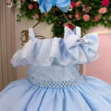 Vestido Infantil Bella Child Martina Lese Tule Cinto Pérolas