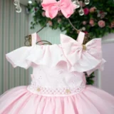 Vestido Infantil Bella Child Martina Lese Tule Cinto Pérolas