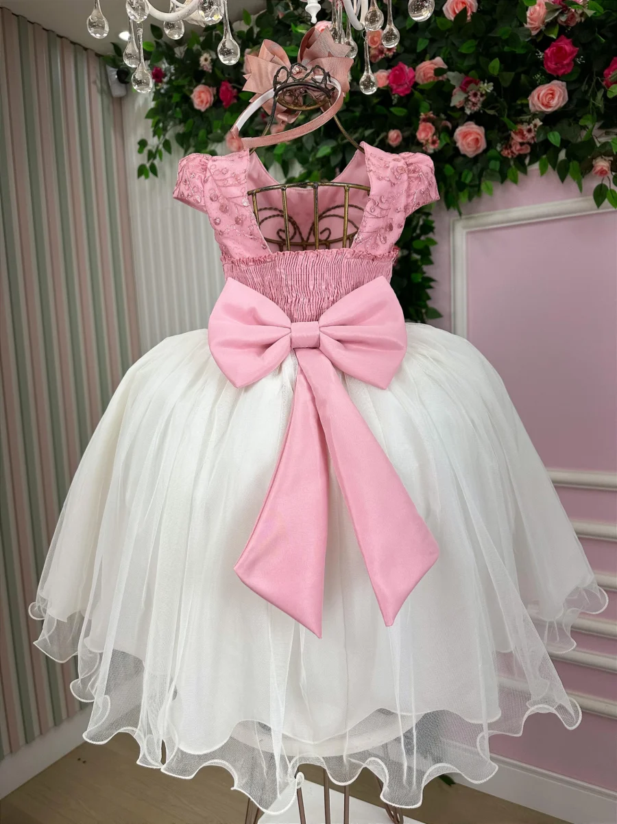 Vestido Midi Juvenil Vila Lele Sabrina Borboletas e Tule