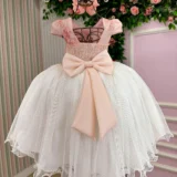Vestido Midi Juvenil Vila Lele Sabrina Borboletas e Tule