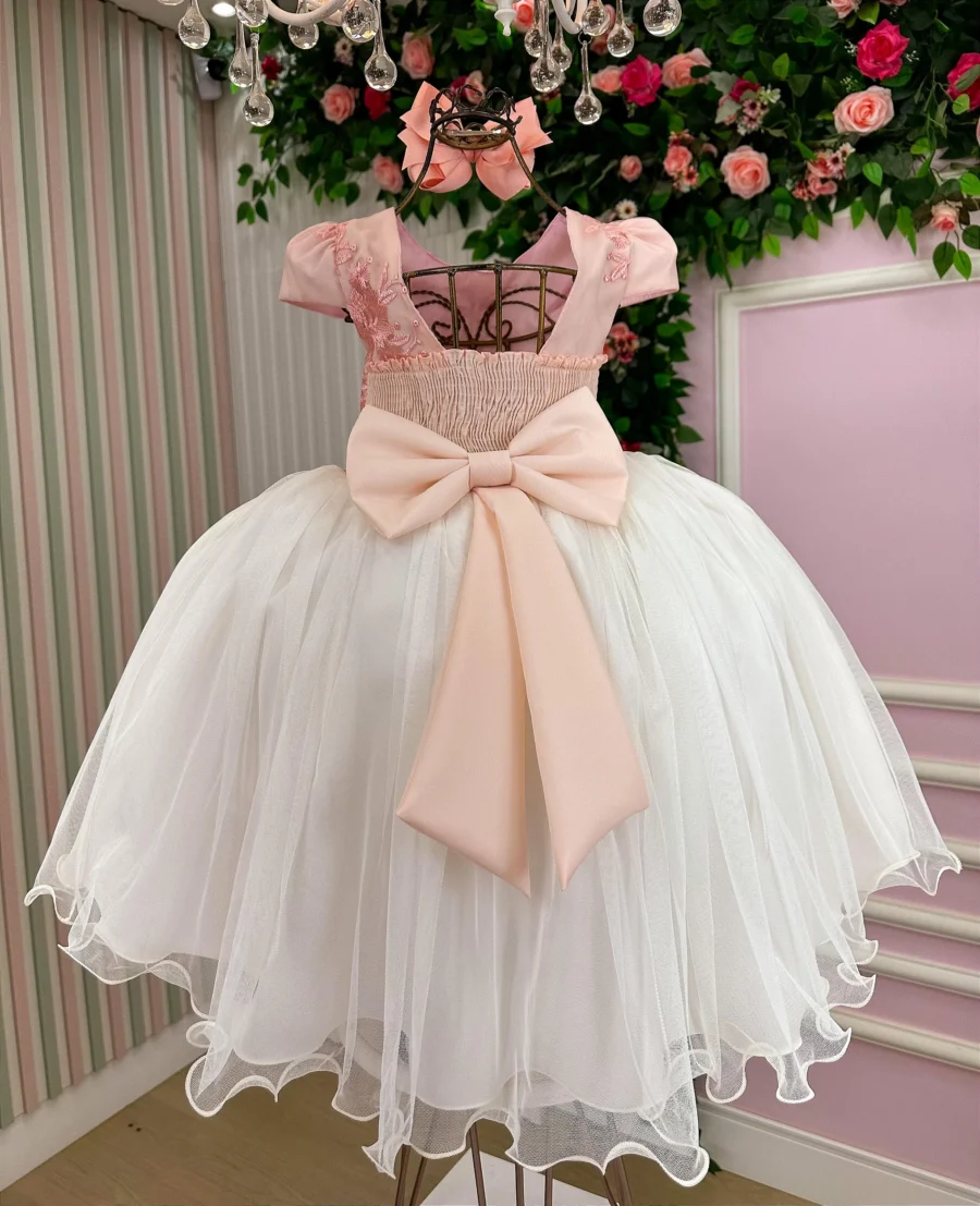 Vestido Midi Juvenil Vila Lele Sabrina Borboletas e Tule