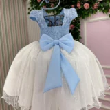 Vestido Midi Juvenil Vila Lele Sabrina Borboletas e Tule