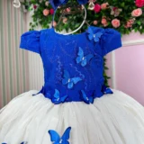 Vestido Midi Juvenil Vila Lele Sabrina Borboletas e Tule