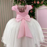 Vestido Midi Juvenil Vila Lele Sabrina Borboletas e Tule