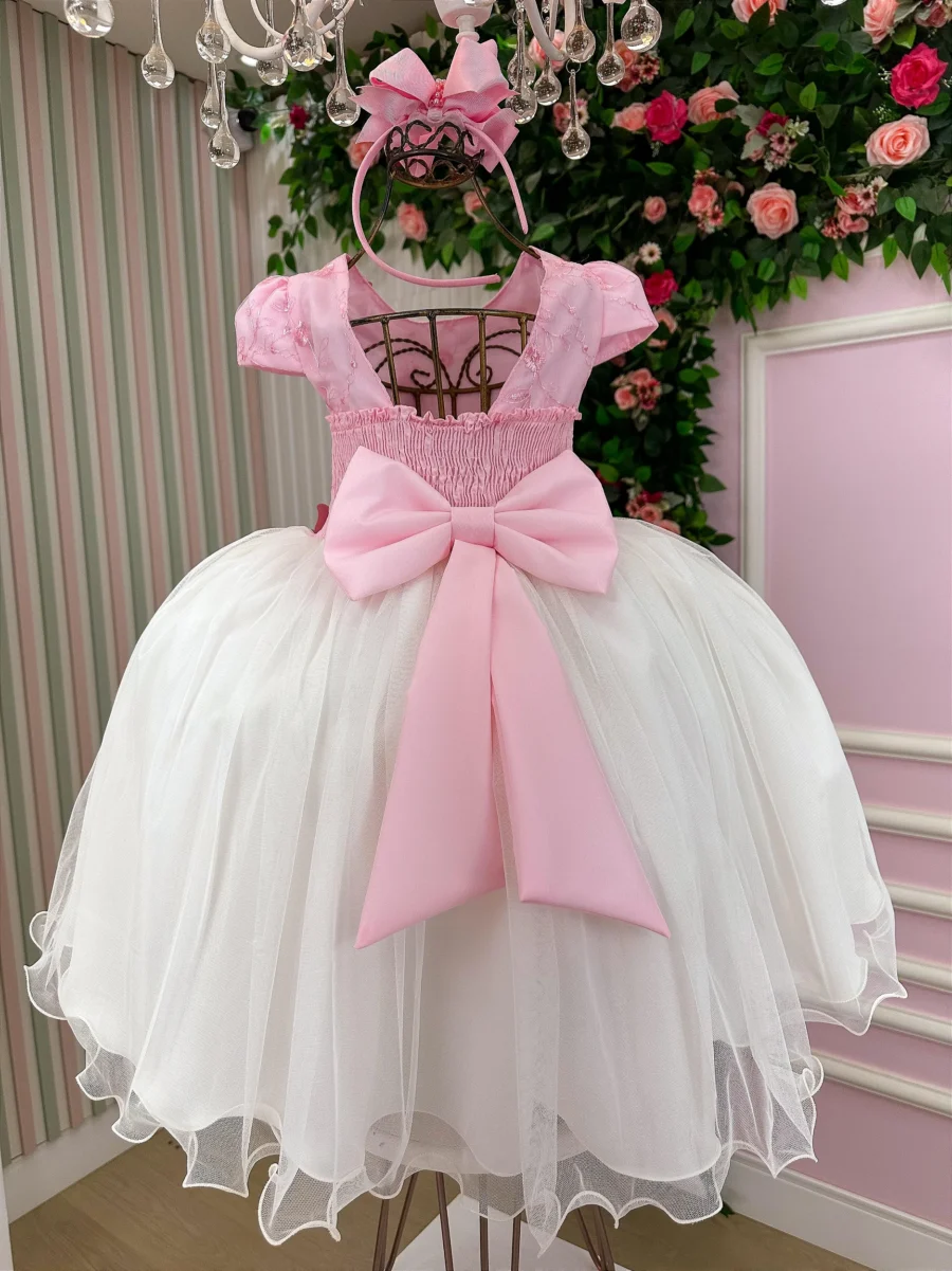 Vestido Midi Juvenil Vila Lele Sabrina Borboletas e Tule