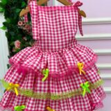 Vestido Infantil Junino Banana Club Arraiá do Chamego Pink