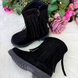 Bota Infantil StarPink Love Texana com Franjas Preta