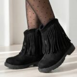 Bota Infantil StarPink Love Texana com Franjas Preta