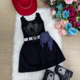 Vestido Infantil Country Boiadeira do Sertão Preto