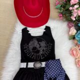 Vestido Infantil Country Boiadeira do Sertão Preto